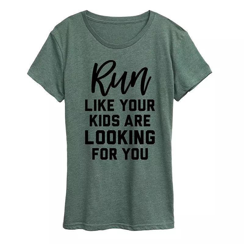 Womens Your Kids Are Looking For You Graphic Tee Grey Royal Blue Product Image