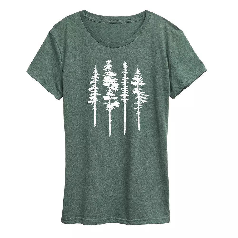 Womens Abstract Trees Graphic Tee, Girls Grey Juniper Product Image