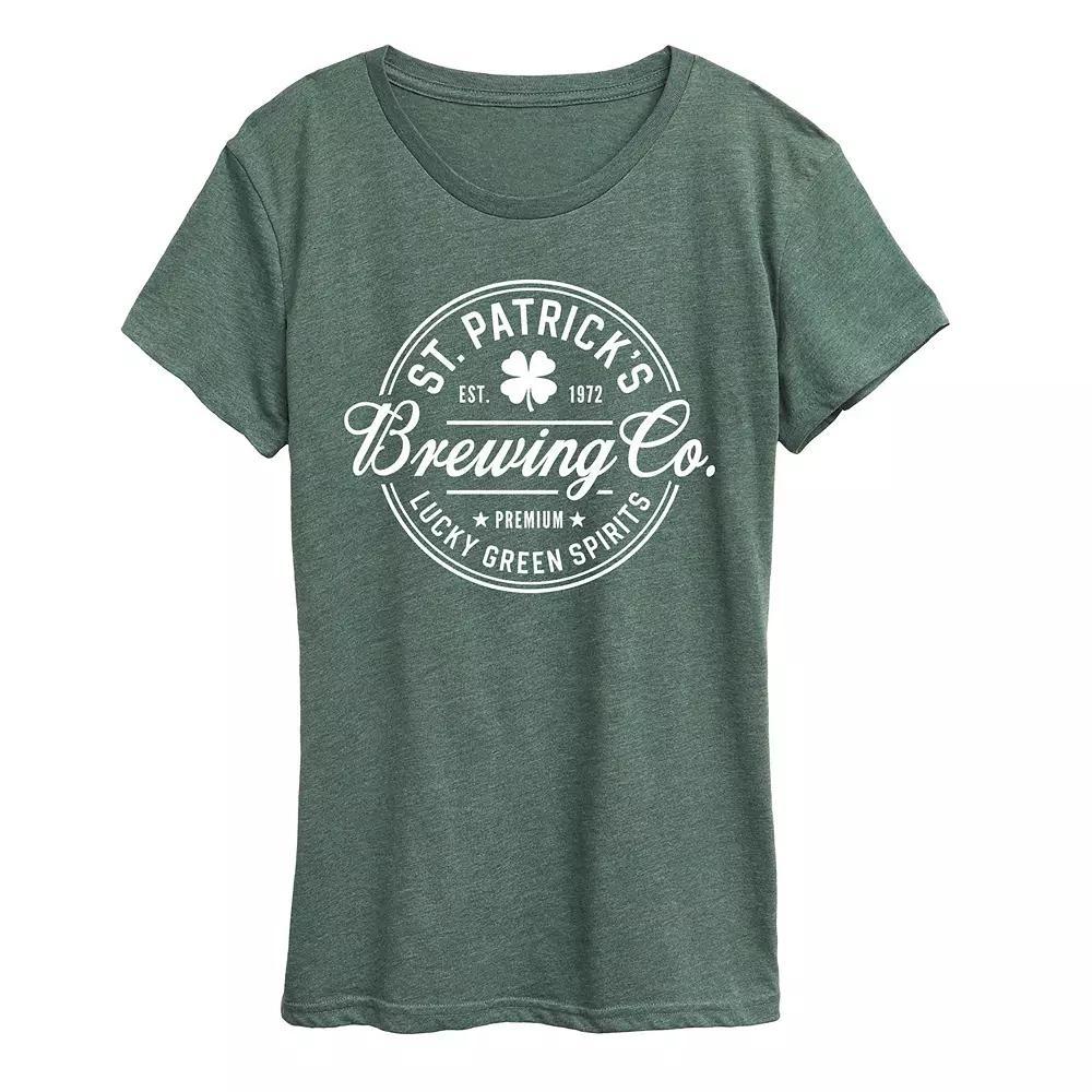 Women's St. Patrick's Brewing Co. Graphic Tee, Size: Small, Grey Green Product Image