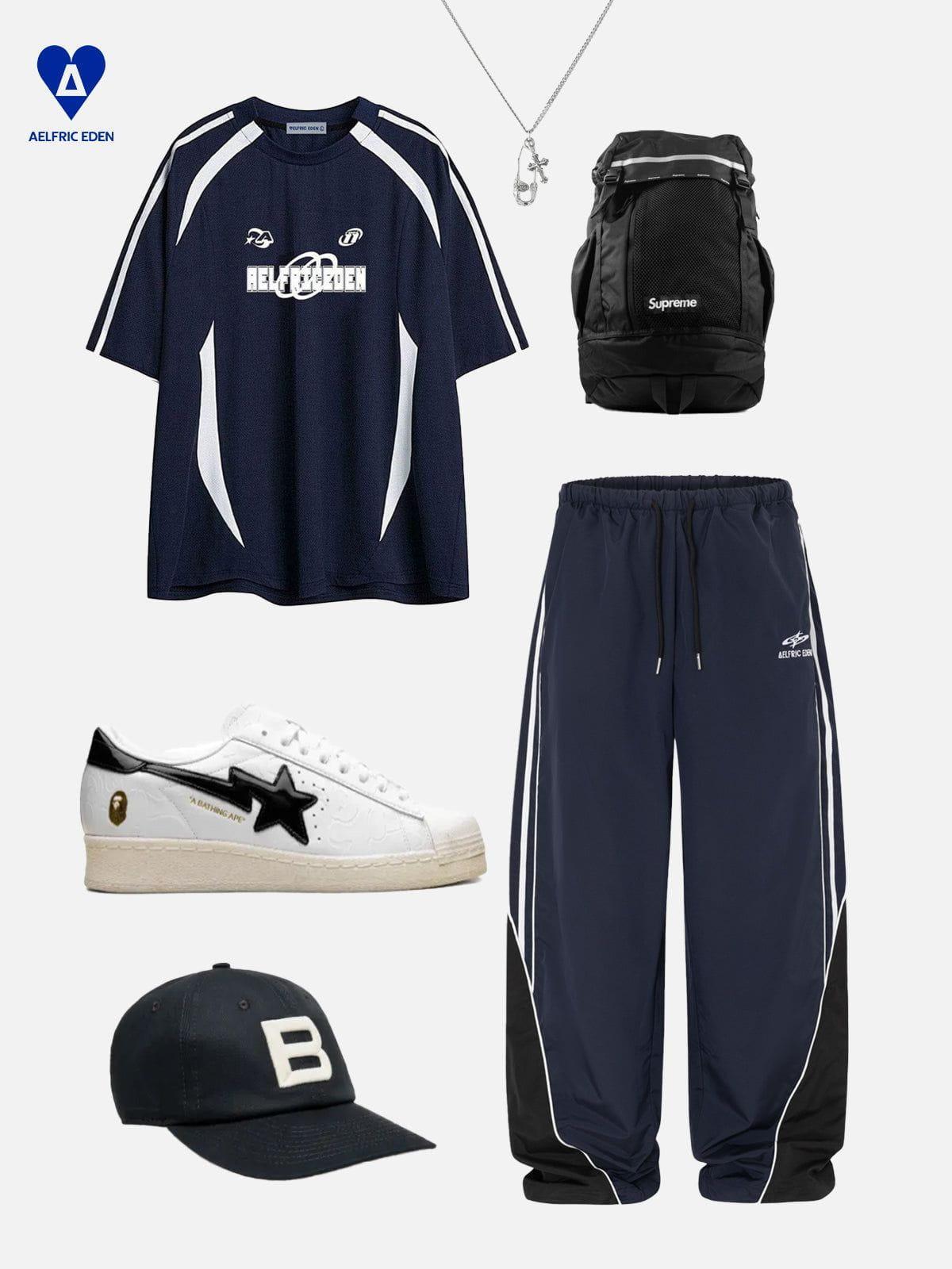 Aelfric Eden Contrast Side Baggy Track Pants Unisex Product Image