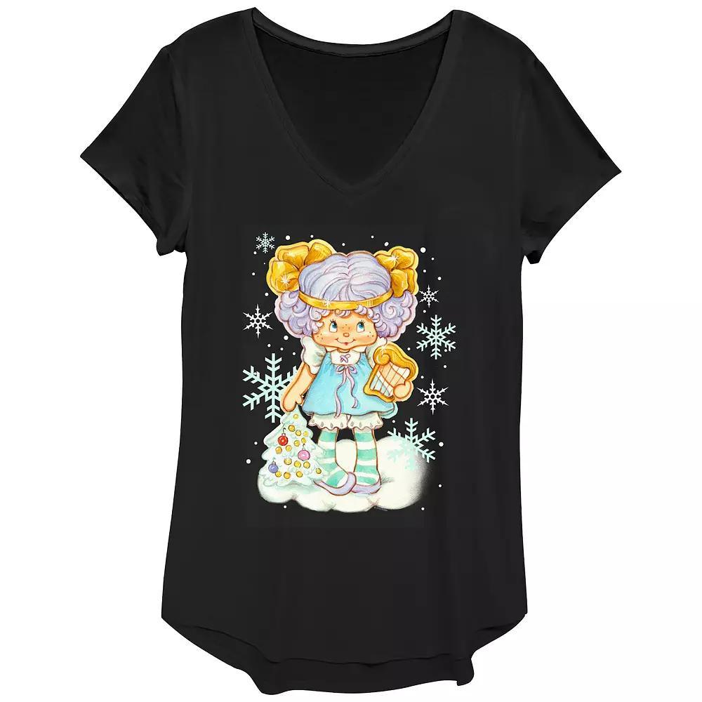 Women's Strawberry Shortcake Angel Cake Winter Wonderland Graphic Tee, Size: XS, Black Product Image