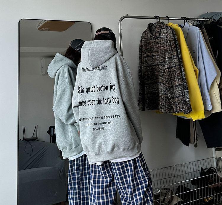 Lettering Loose Fit Hoodie Product Image