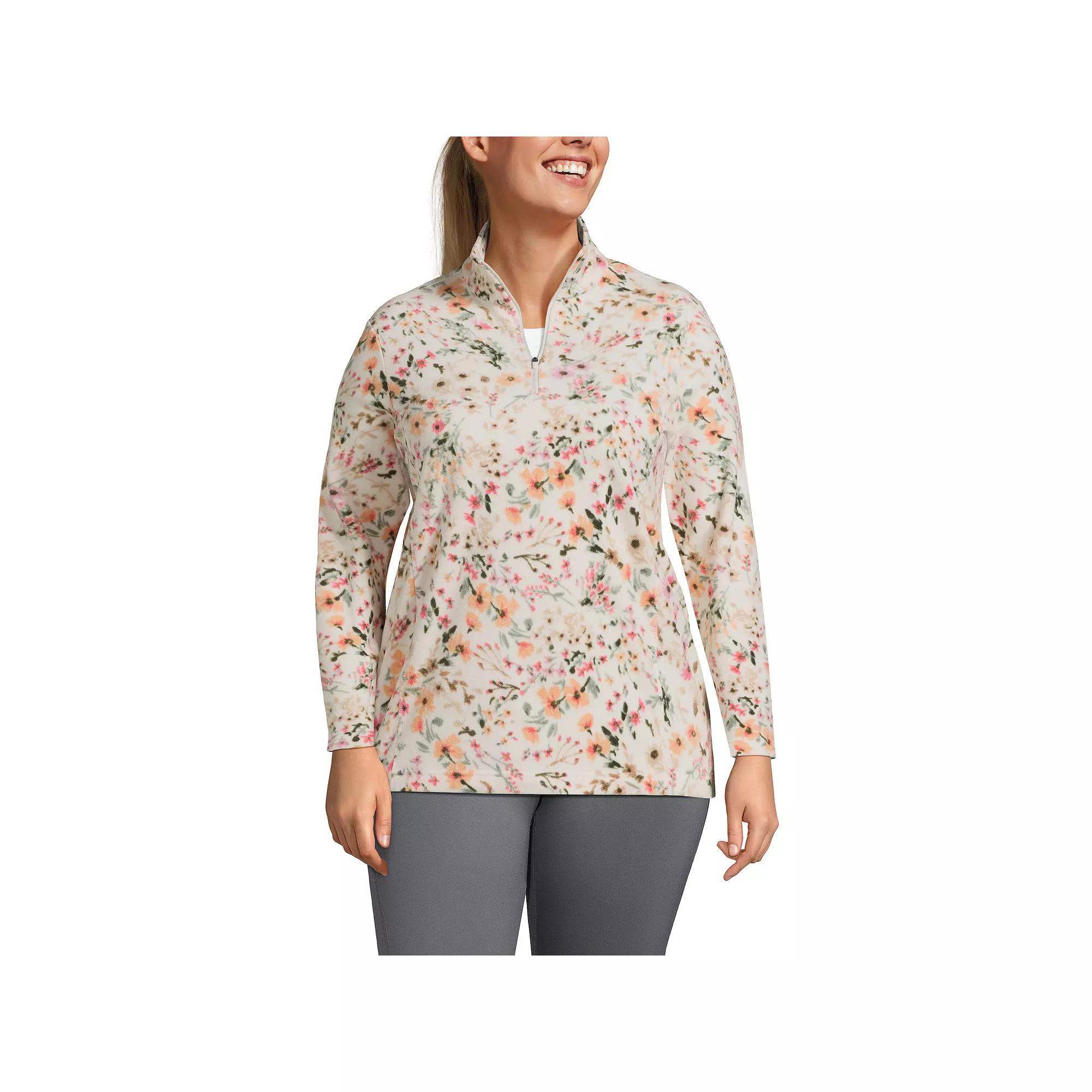 Plus Size Lands End 1/4-Zip Fleece Pullover, Womens Product Image