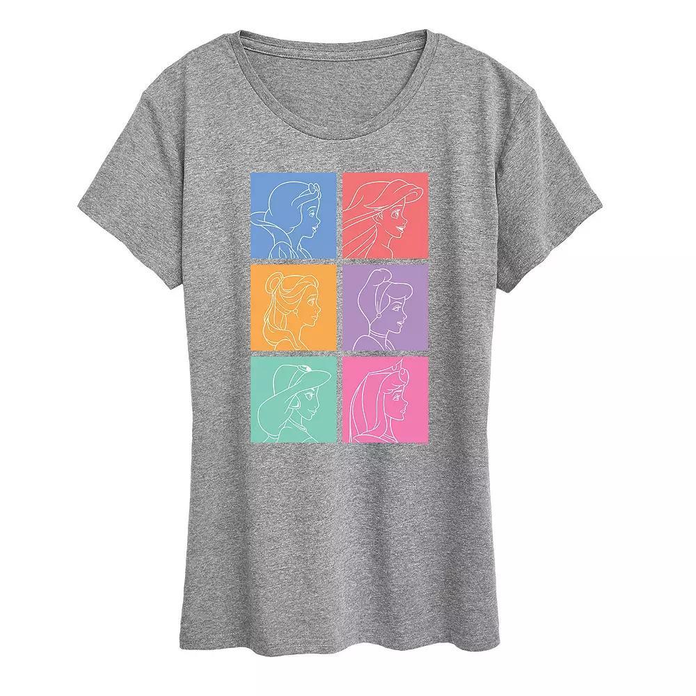 Disney Princess Women's Grid Graphic Tee, Girl's, Size: XXL, Black Product Image