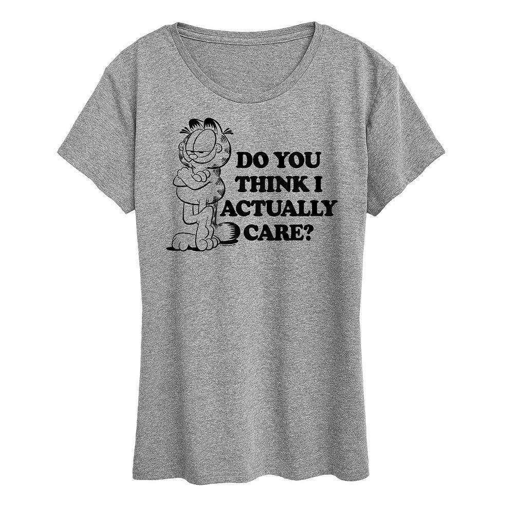 Womens Garfield Do You Think I Care Graphic Tee, Girls Product Image