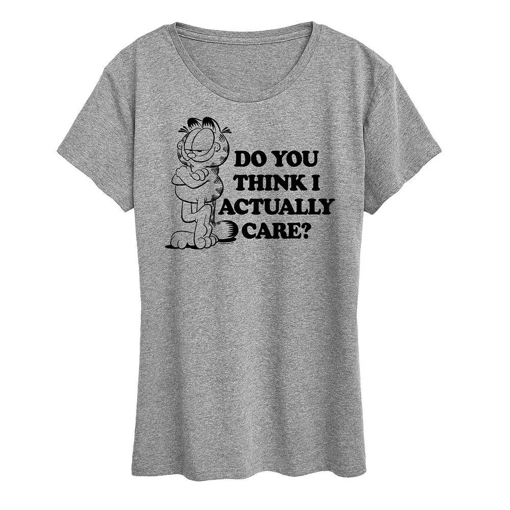 Womens Garfield Do You Think I Care Graphic Tee, Girls Product Image