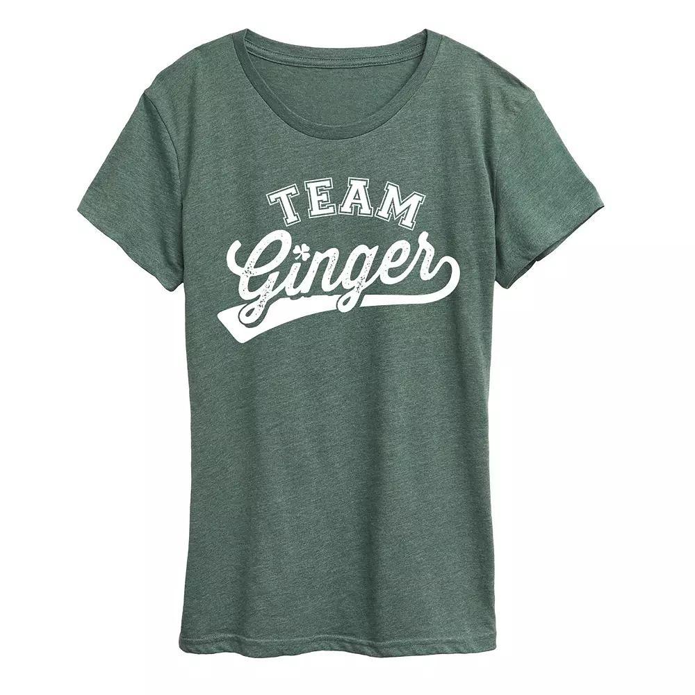 Womens Team Ginger Graphic Tee Grey Green Product Image