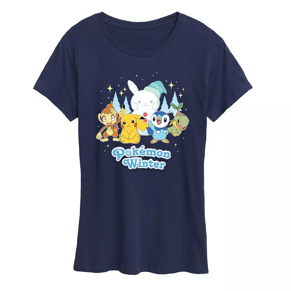 Womens Pokemon Winter Tee Blue Product Image