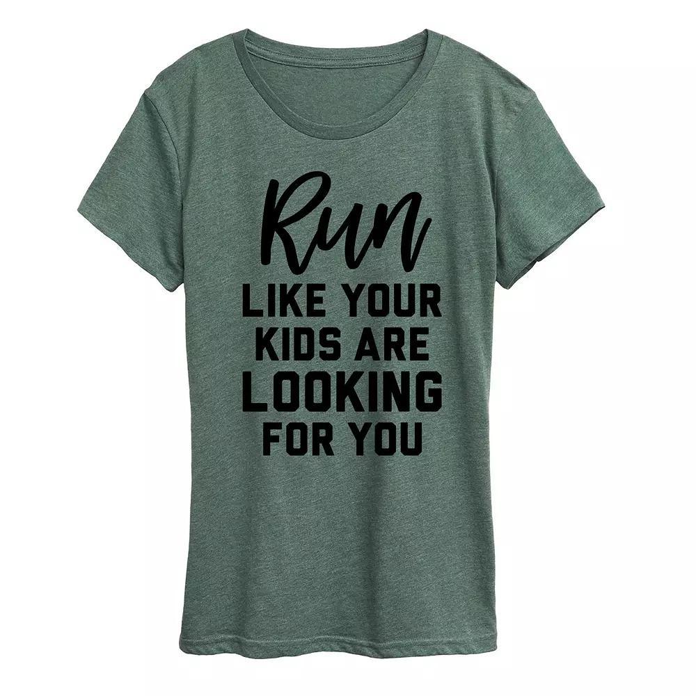 Womens Your Kids Are Looking For You Graphic Tee Grey Royal Blue Product Image