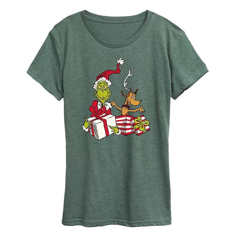 Women's Dr. Seuss The Grinch Max and Grinch Graphic Tee, Girl's, Size: XXL, Grey Gray Product Image