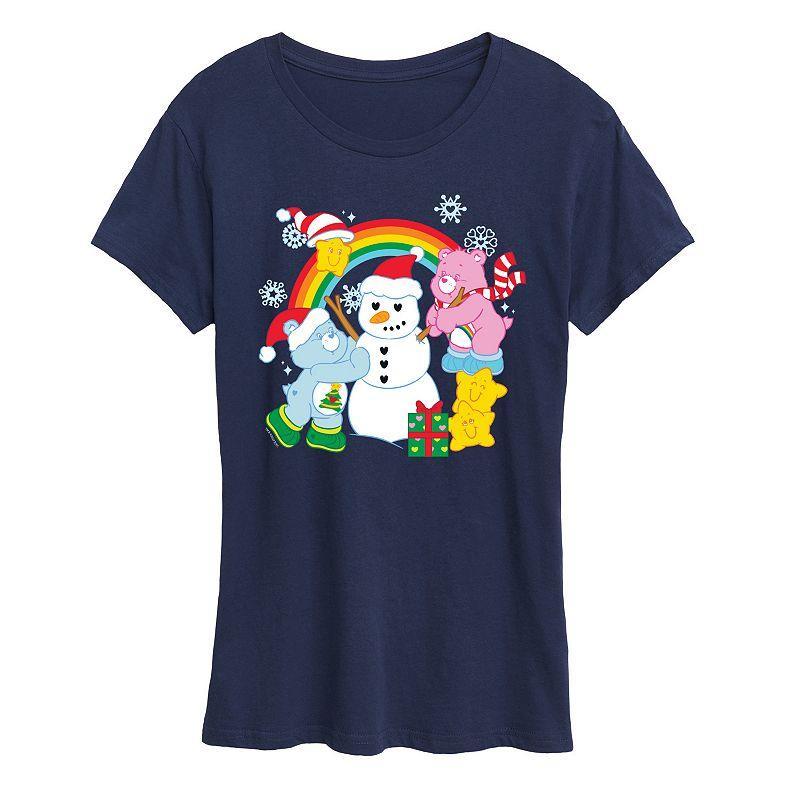 Women's Care Bears Snowman Graphic Tee, Girl's, Size: Large, Grey Royal Blue Product Image