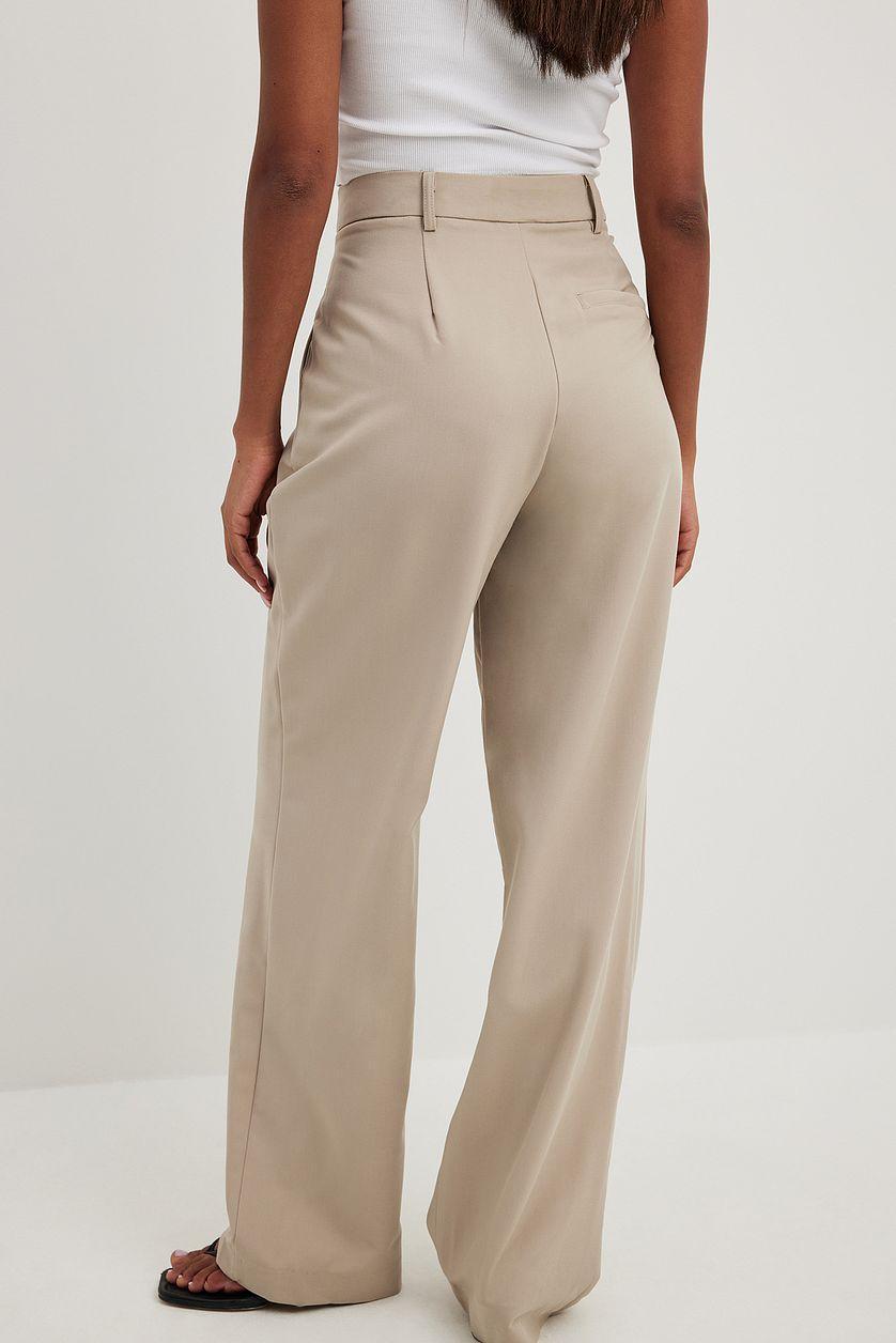 High Waist Pleated Wide Leg Pants Product Image