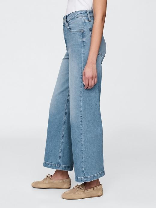 Curvy High Stride Wide-Leg Ankle Jeans Product Image