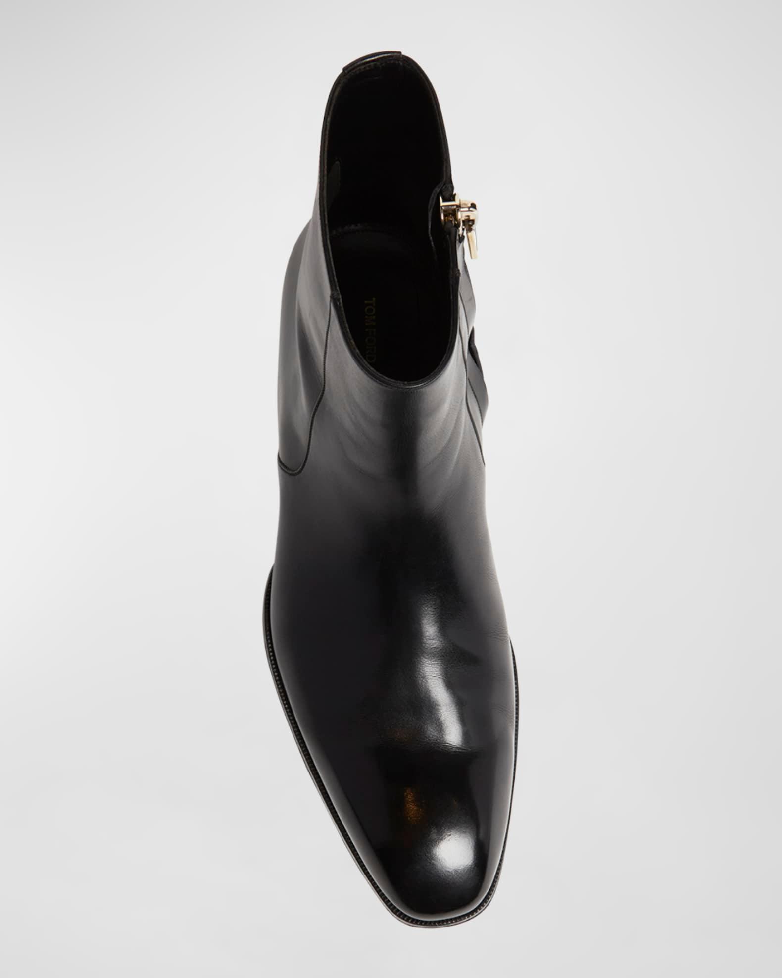 Men's Elkan Burnished Leather Zip Boots Product Image