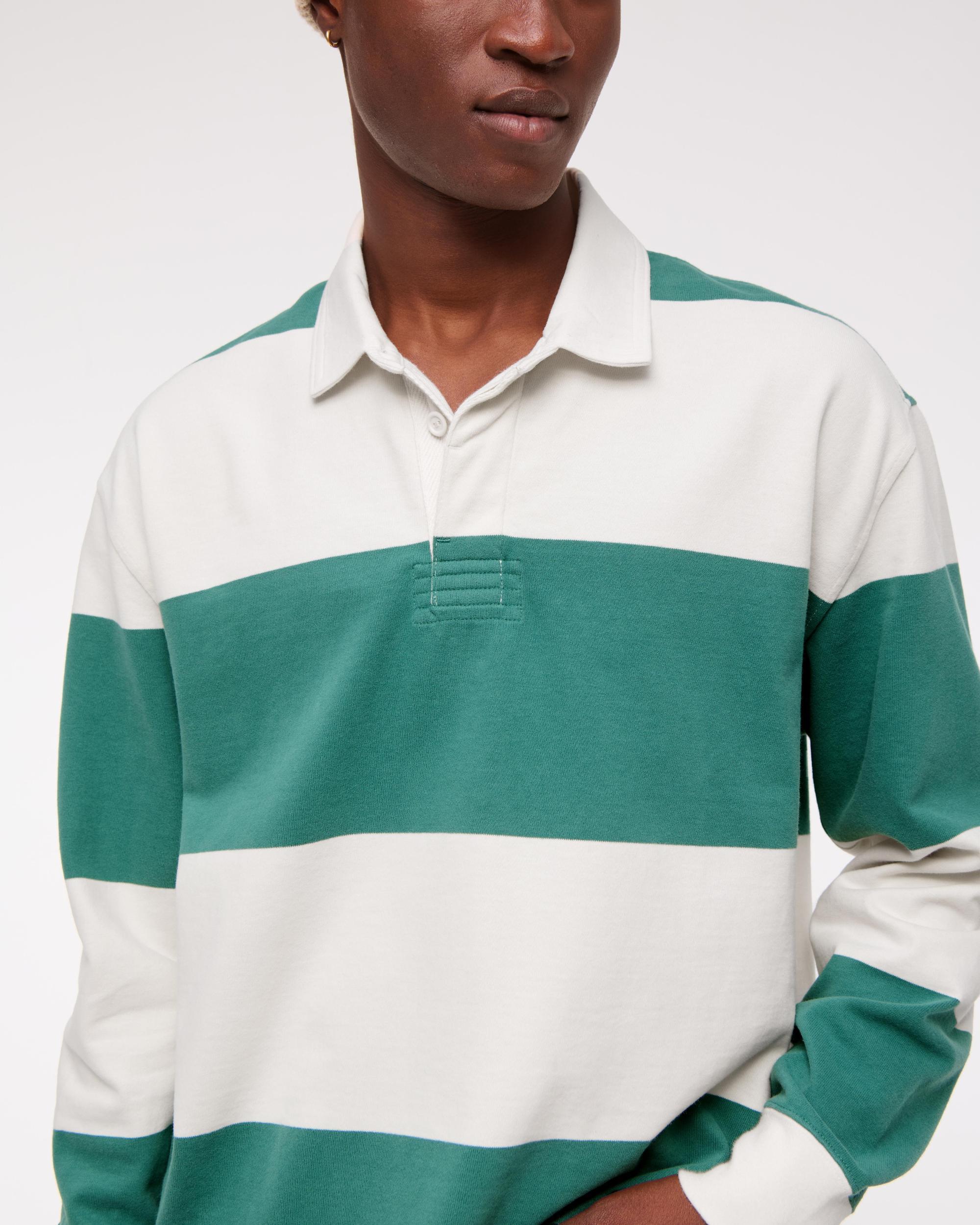 Long-Sleeve Cropped Rugby Polo Product Image