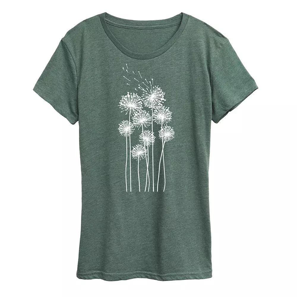 Womens Peanuts Snoopy Rainbow Heart Graphic Tee Grey Green Product Image