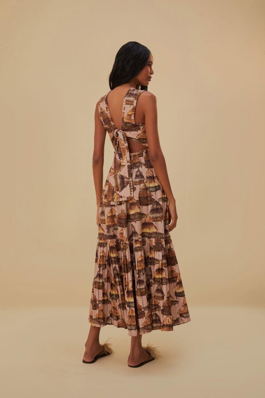 Malocas Beige Sleeveless Midi Dress Product Image