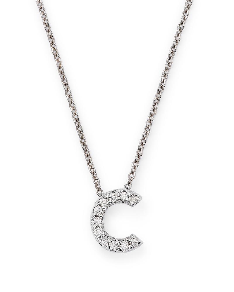 Roberto Coin 18K White Gold Initial Love Letter Pendant Necklace with Diamonds, 16 Product Image