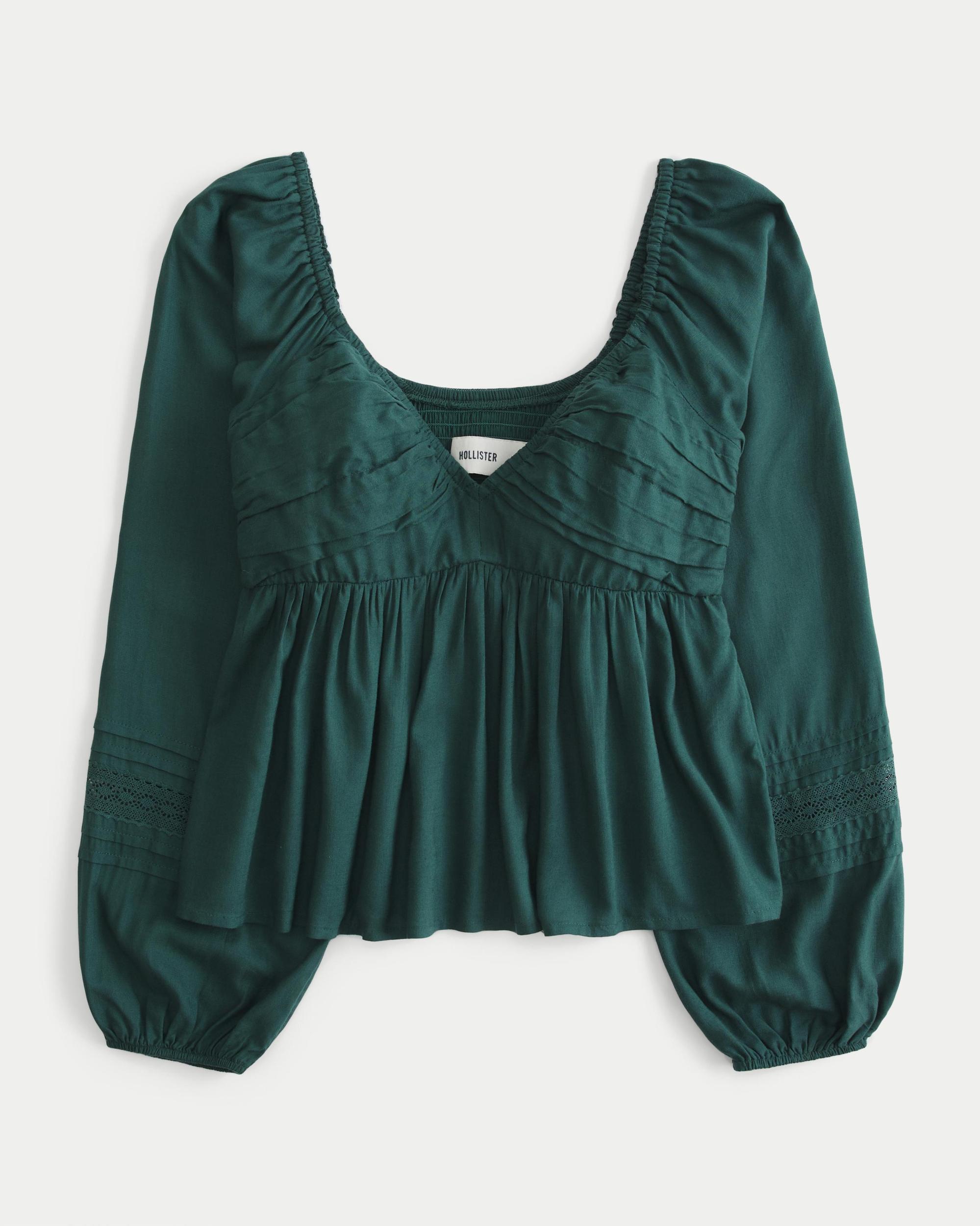 Easy Ruched Bust Babydoll Top Product Image