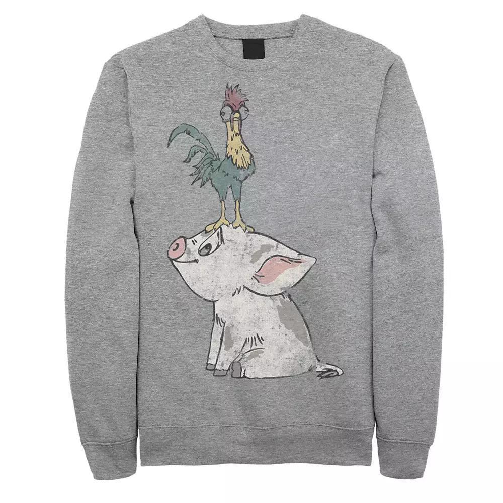 Disney's Moana Hei Hei Men's On Top Of Pigs Head Sweatshirt, Size: 3XL, Athletic Grey Product Image