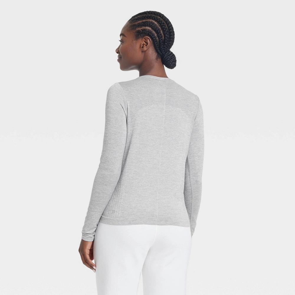 Womens Seamless Long Sleeve Top - All In Motion Heathered XXL: Moisture Wicking, Midweight Knit Pullover Product Image
