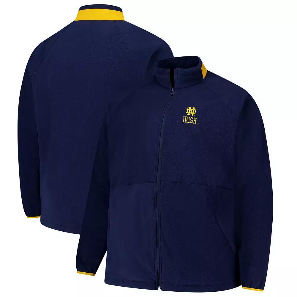 Men's Columbia  Navy Notre Dame Fighting Irish Big & Tall Flanker™ IV Fleece Raglan Full-Zip Jacket, Size: 3XLT, Blue Product Image