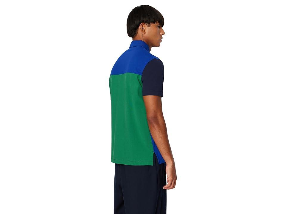 Armani Exchange Color-Blocked Polo (New Ultra/Verdant ) Men's Clothing Product Image