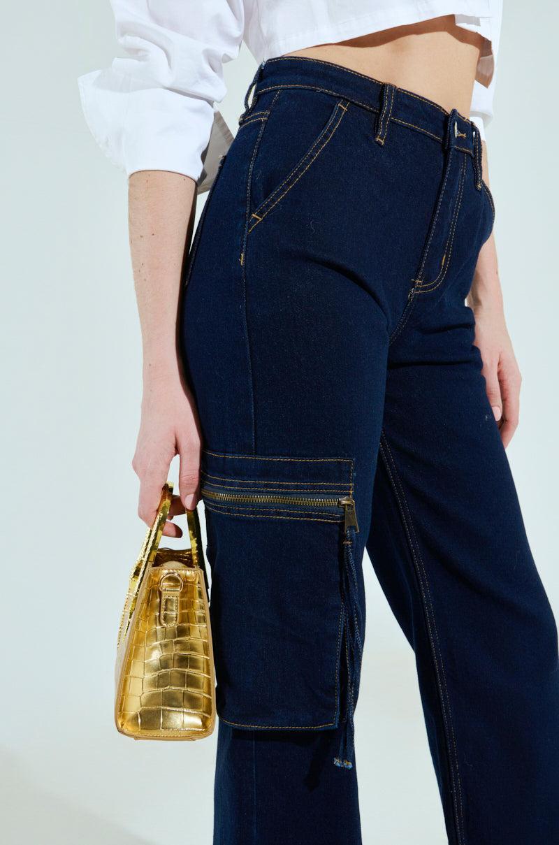 JUST ROCK WITH IT CARGO DENIM PANT Product Image