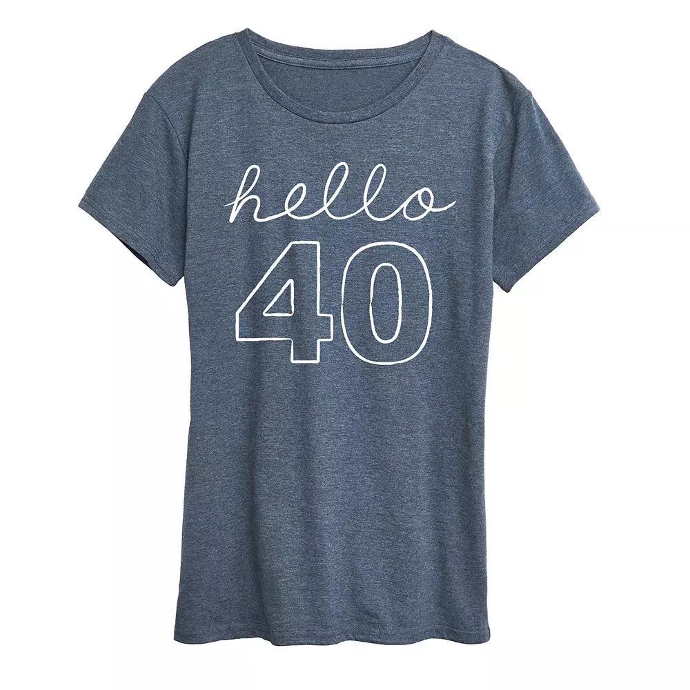 Plus Nurse Stacked Graphic Tee, Womens Grey Blue Product Image