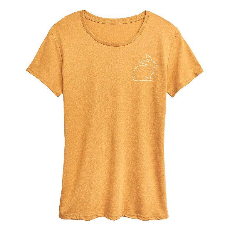 Womens Bunny Outline Graphic Tee Grey Blue Product Image