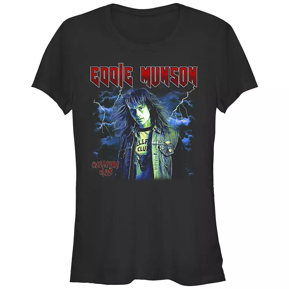 Juniors' Stranger Things Eddie Munson Thunder Fitted Graphic Tee, Girl's, Size: Large, Black Product Image