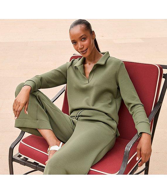 Tommy Bahama Palm Voyage Knit 4-Way Stretch Johnny Collar Long Sleeve Sweatshirt Product Image