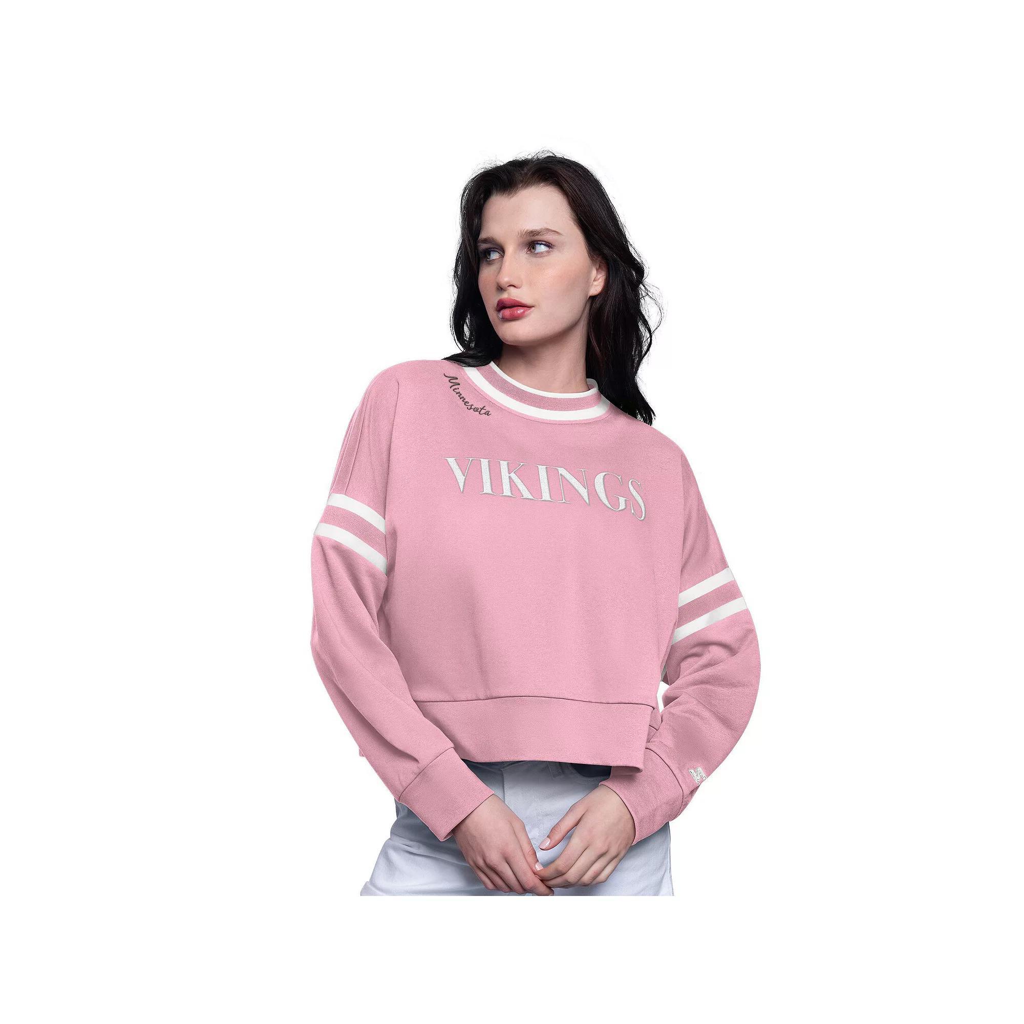 Womens Starter San Francisco 49ers Power Play Cropped Pullover Sweatshirt Product Image