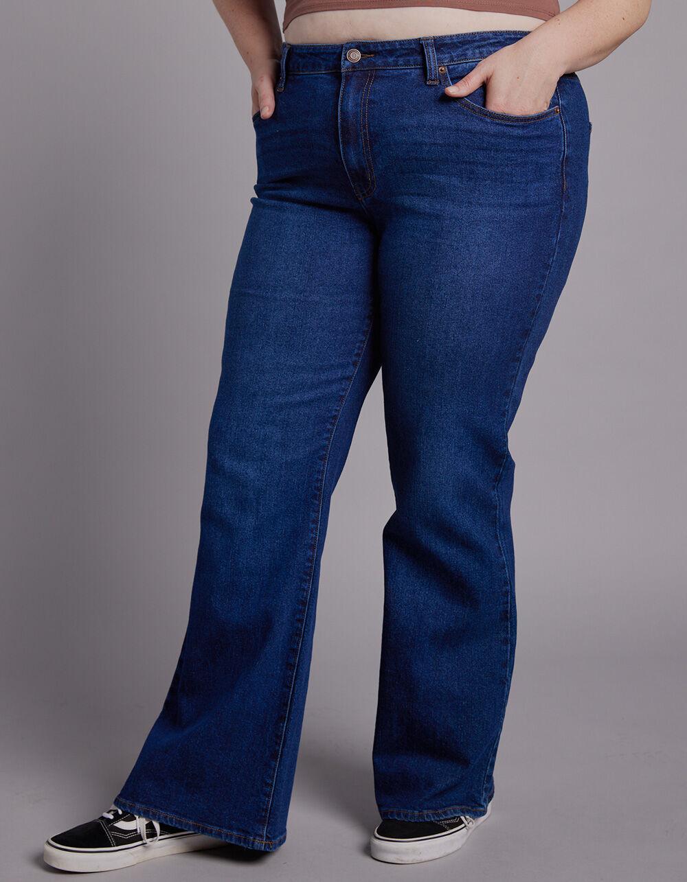 RSQ Womens High Rise Flare Jeans - DARK WASH Product Image