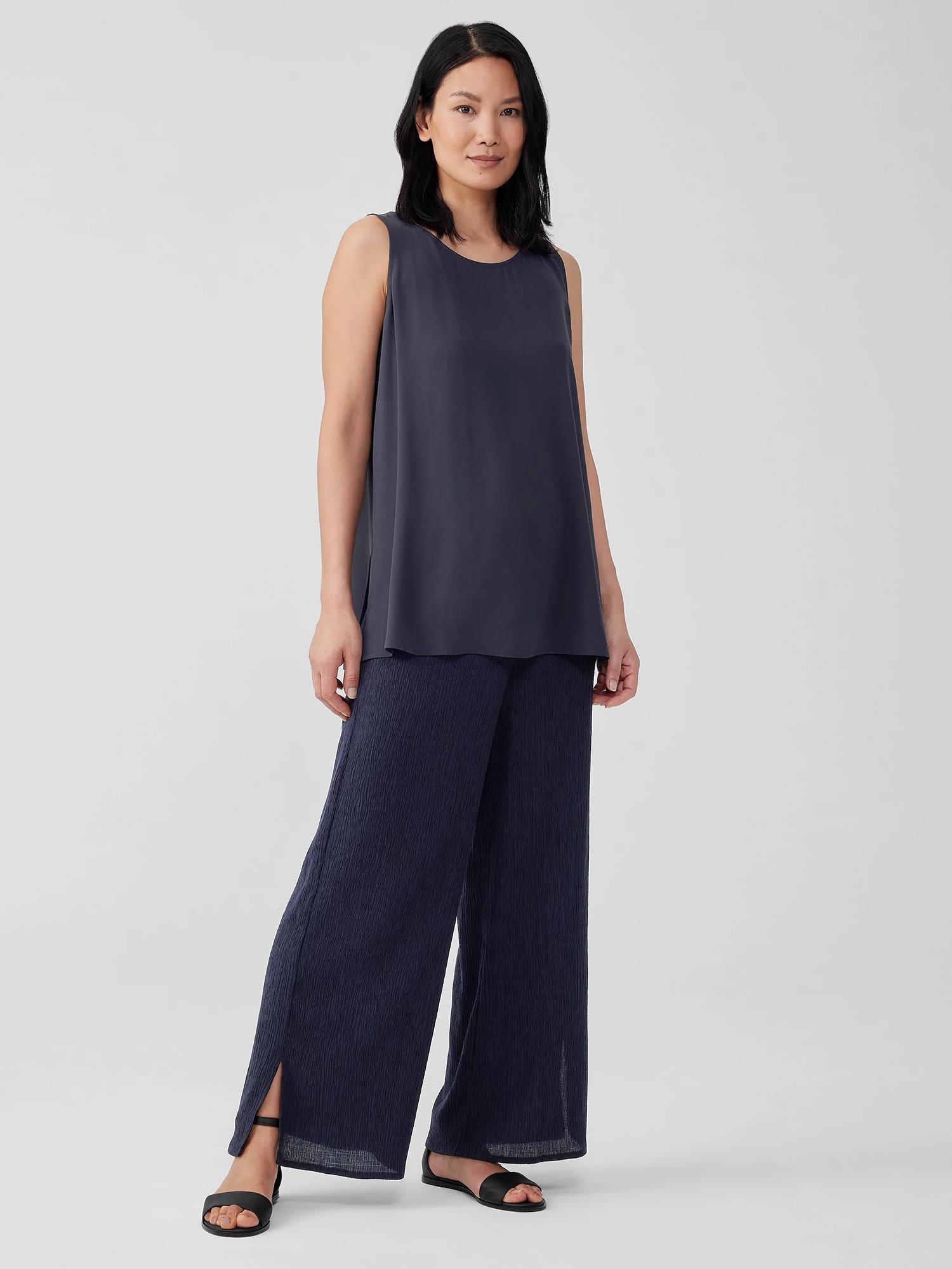 Woven Plisse Wide-Leg Pant Product Image