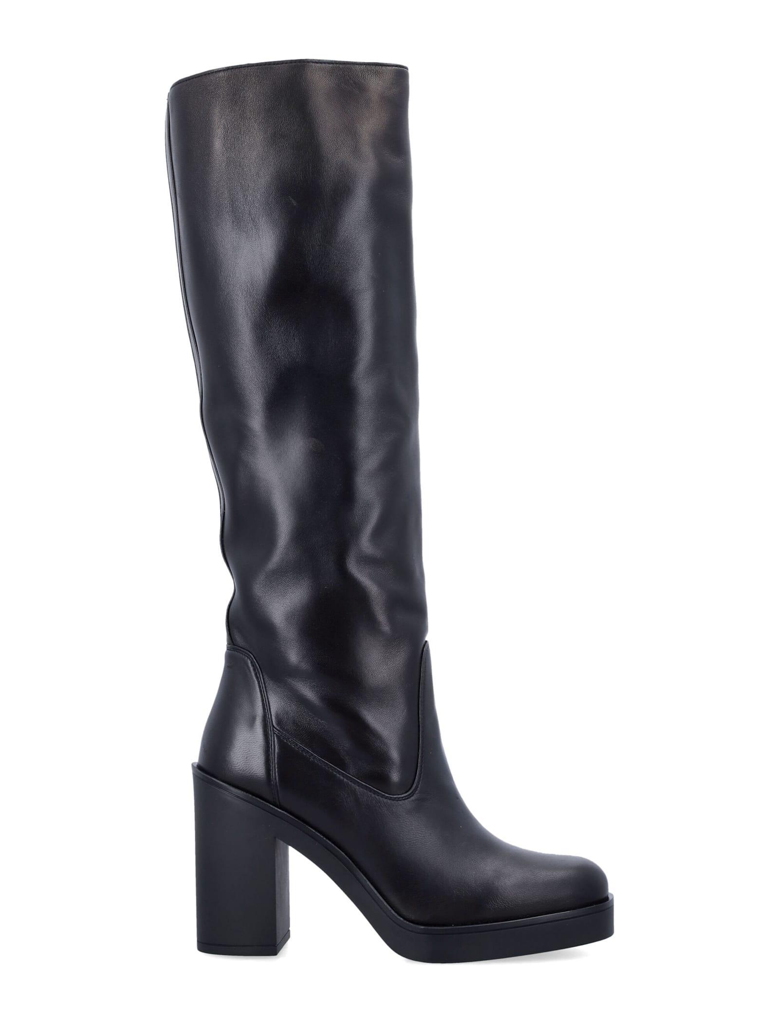 Bethenny Leather Platform Knee Boots Product Image