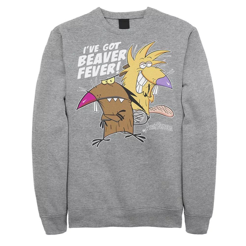 Men's Nickelodeon Angry Beavers Daggett & Norbert Feverish Fleece, Size: 3XL, Athletic Grey Product Image
