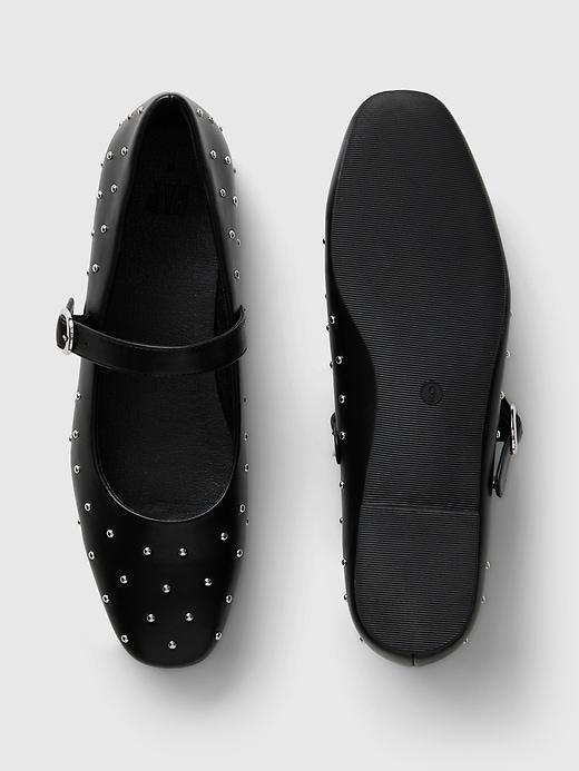 Studded Vegan Leather Ballet Flats Product Image