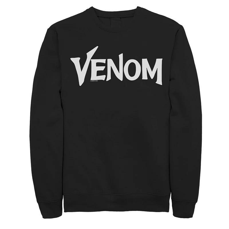 Men's Marvel Venom Logo White Simple Text Graphic Fleece Pullover, Size: XL, Black Product Image