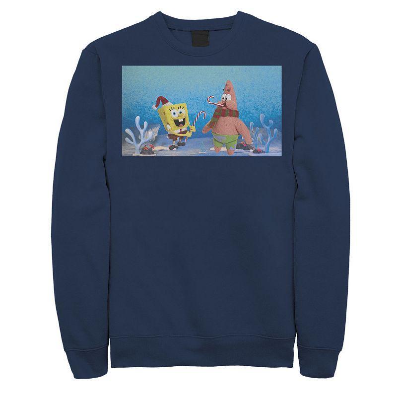 Mens Nickelodeon Spongebob Squarepants Patrick Star Christmas Buddies Graphic Fleece Pullover Grey Heather Product Image
