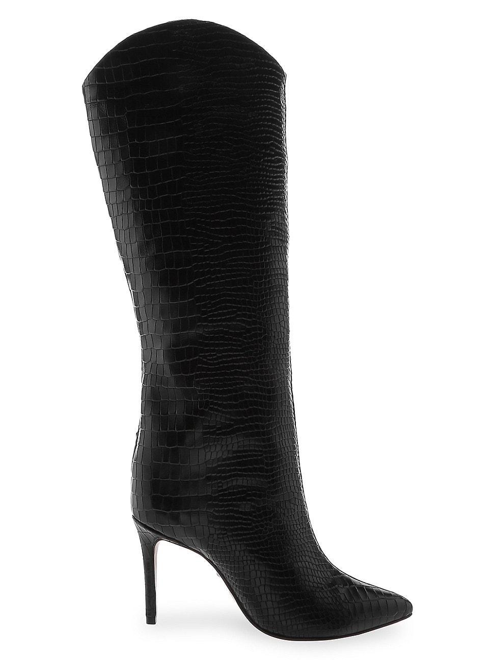 Maryana Snake-Print Leather Knee Boots Product Image