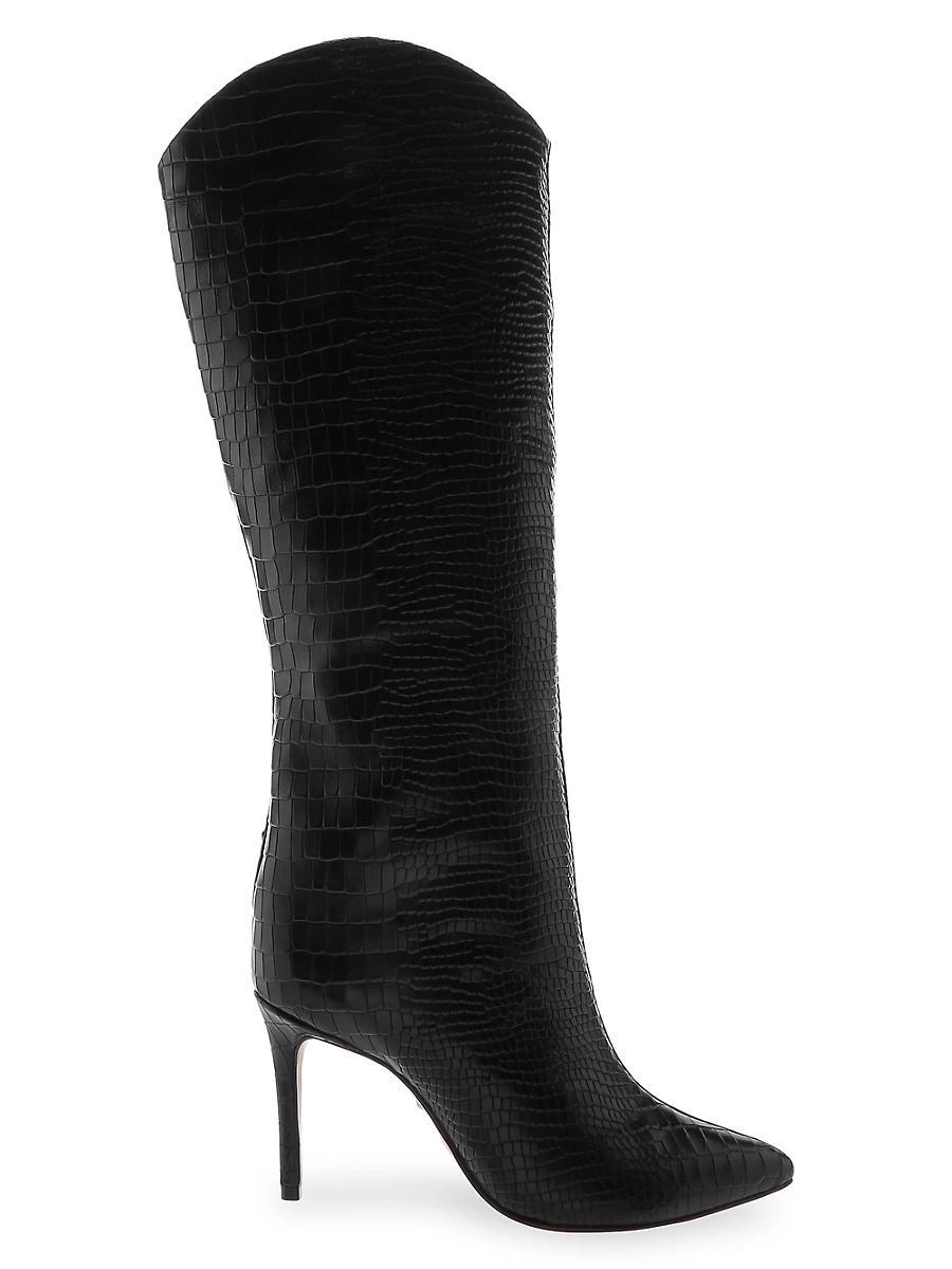 Maryana Snake-Print Leather Knee Boots Product Image