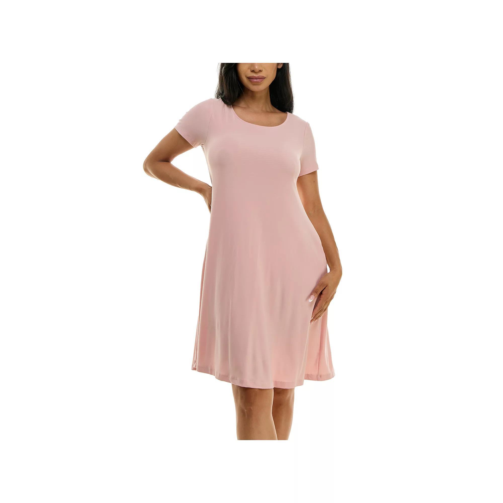 Women's Nina Leonard Lace-Up Back Swing Dress, Size: Small, Blush Product Image