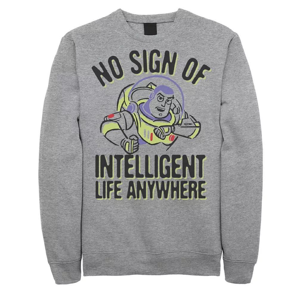 Disney / Pixar's Toy Story Buzz Lightyear Men's No Intelligent Life Sweatshirt, Size: Small, Athletic Grey Product Image