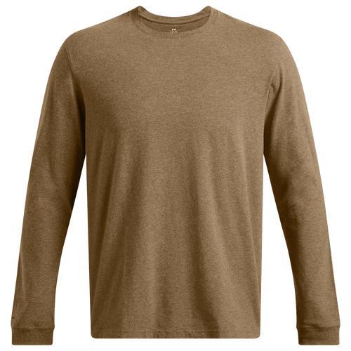 Under Armour Mens Under Armour Icon Charged Cotton Long Sleeve - Mens Summit White/Summit White Product Image