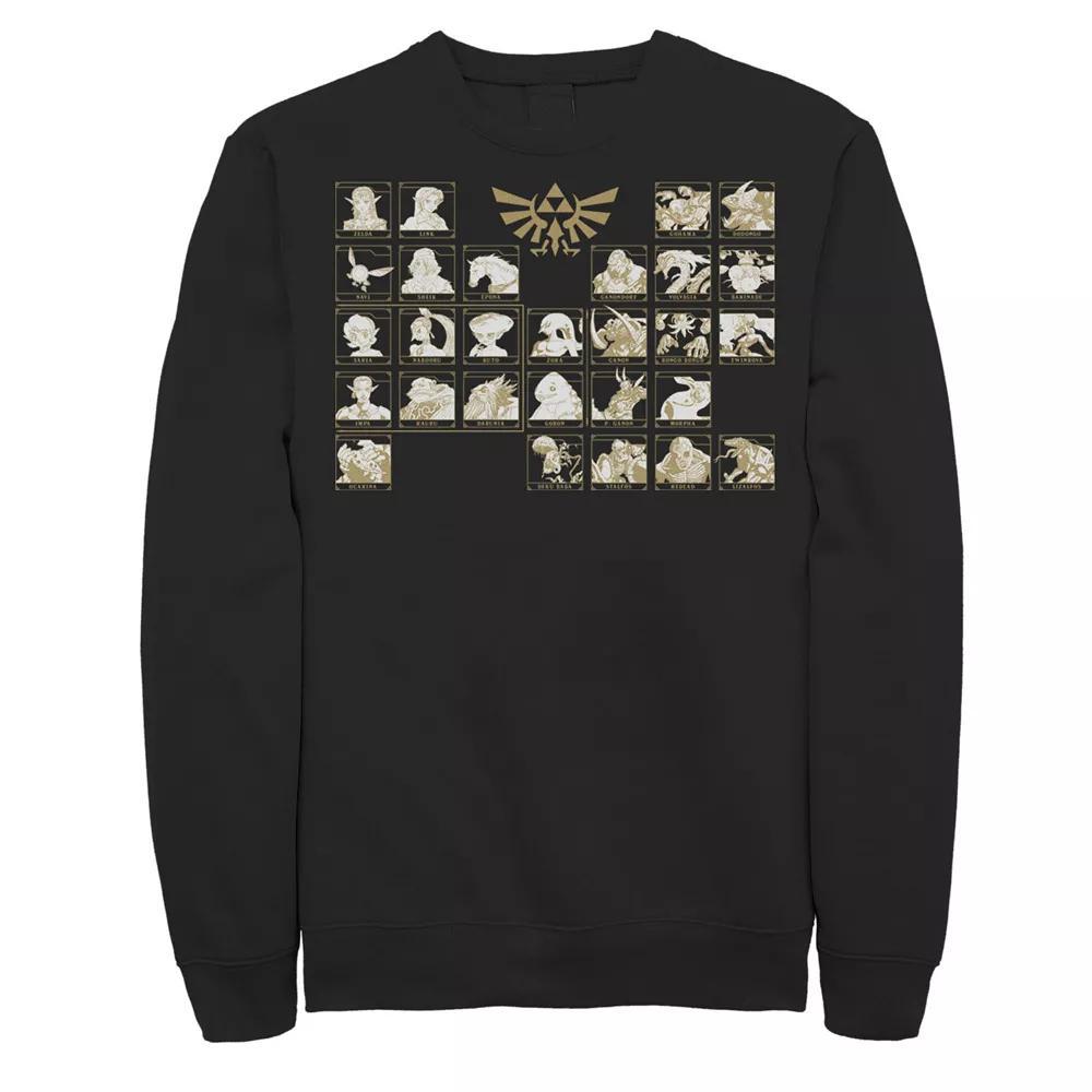 Men's Nintendo Legend of Zelda Ocarina Of Time Periodic Fleece, Size: 3XL, Black Product Image