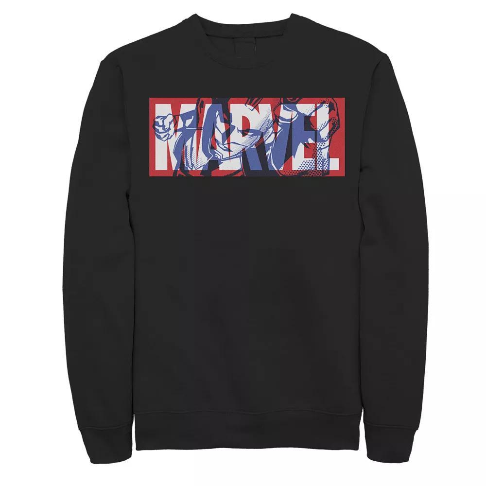 Men's Marvel Classic Logo Iron Man Fill Sweatshirt, Size: Large, Black Product Image