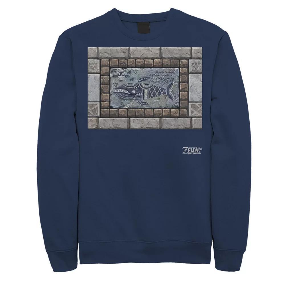 Men's Nintendo Legend Of Zelda Links Awakening Whale Stone Frame Portrait Fleece, Size: Large, Black Product Image