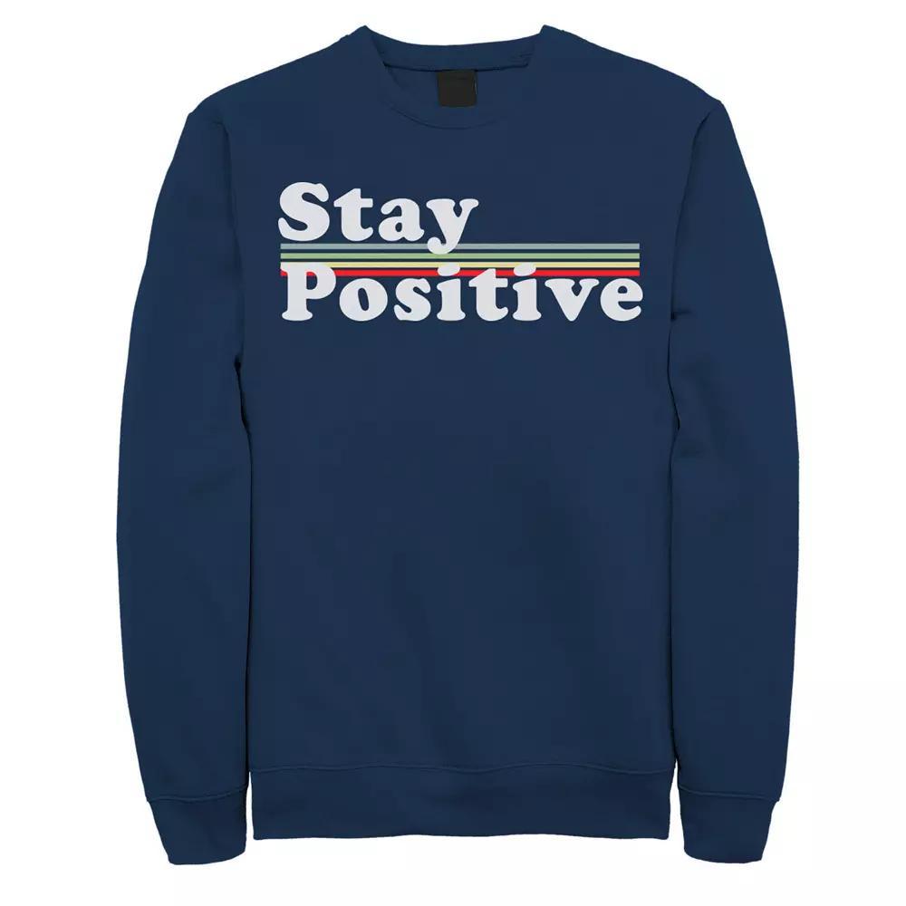 Men's Fifth Sun Stay Positive Rainbow Sweatshirt, Size: XXL, Blue Product Image