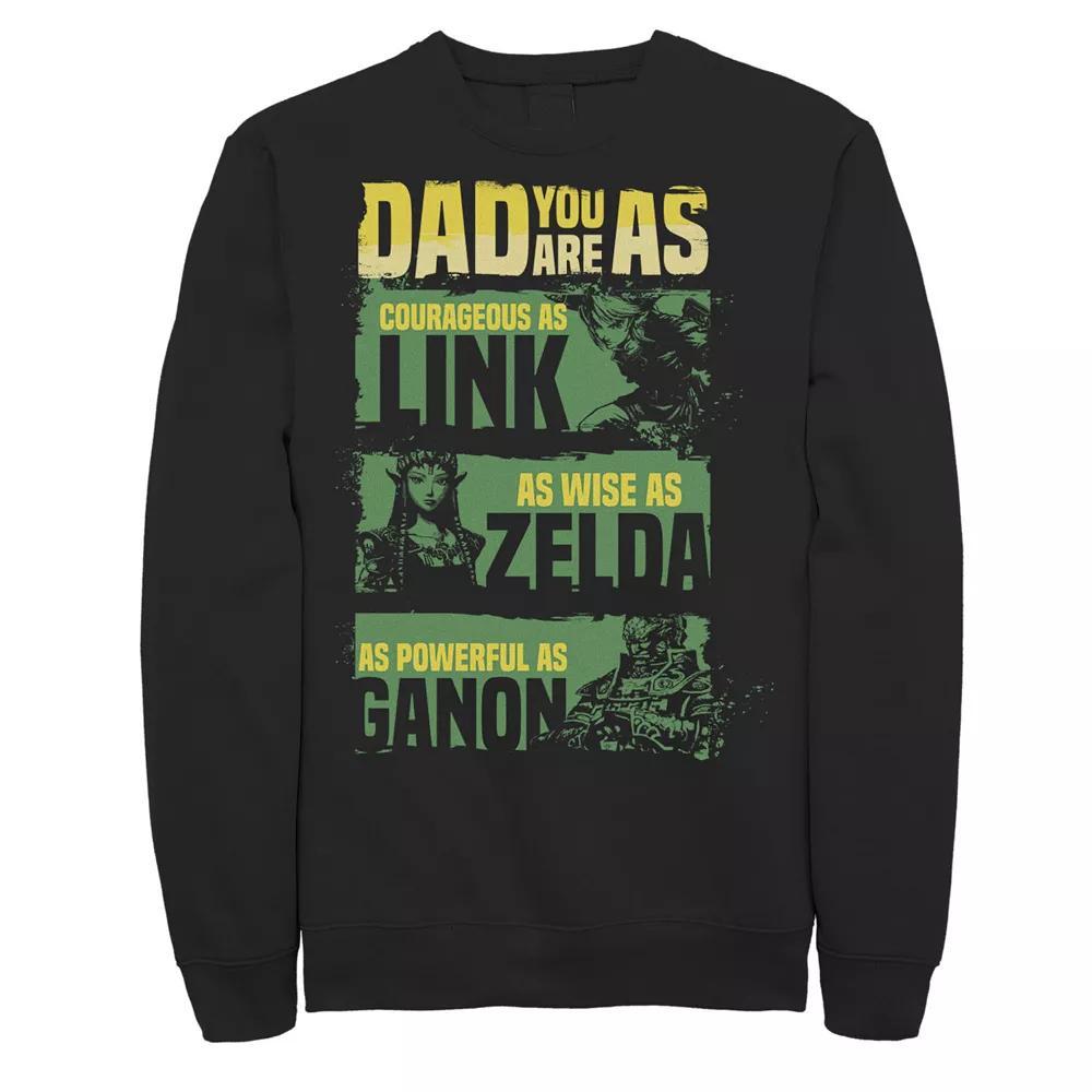 Men's Nintendo Legend Of Zelda Dad Relates To Game Graphic Fleece Pullover, Size: XL, Black Product Image